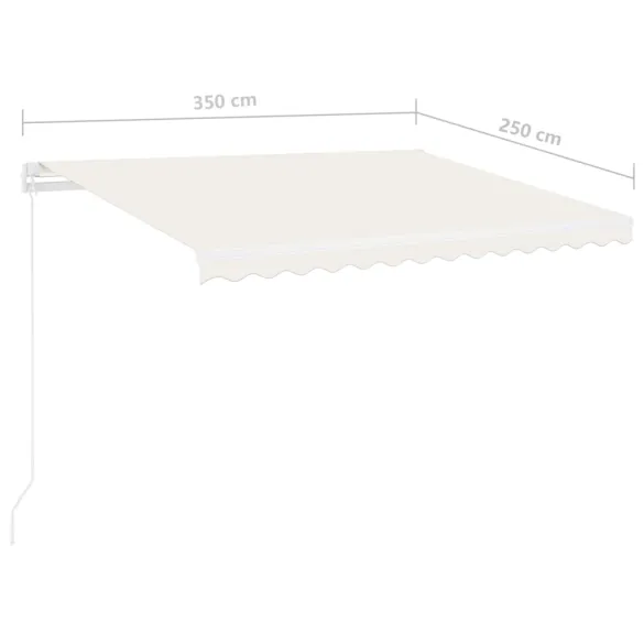 Copertină retractabilă manual crem 350x250 cm - Livrare gratuită