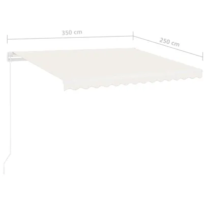 Copertină retractabilă manual crem 350x250 cm - Livrare gratuită