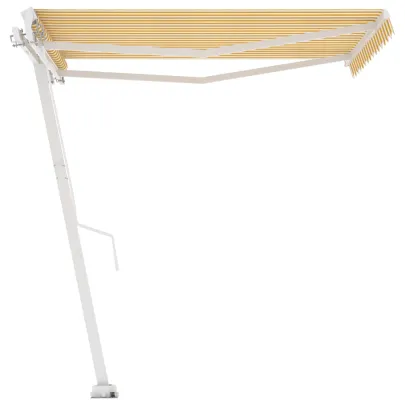 Copertină Retractabilă Manuală 350x250 cm - Galben/Alb