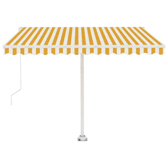 Copertină Retractabilă Manuală 350x250 cm - Galben/Alb