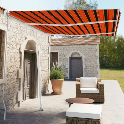Copertină Retractabilă Manual 350x250 cm - Oranj/Maro