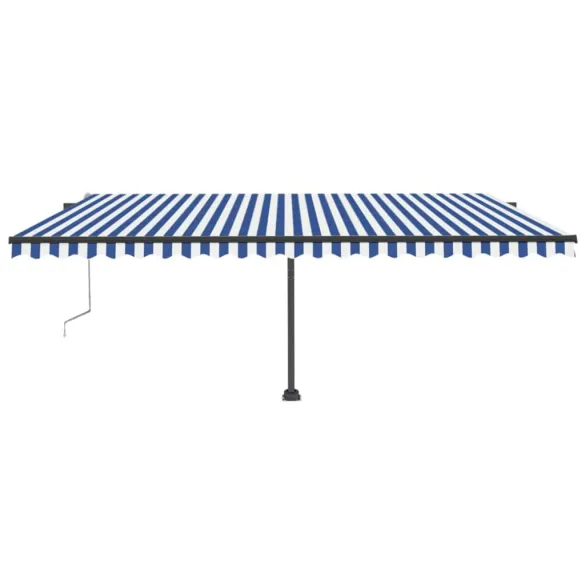 Copertină Retractabilă Automat 500x300 cm Albastru-Alb