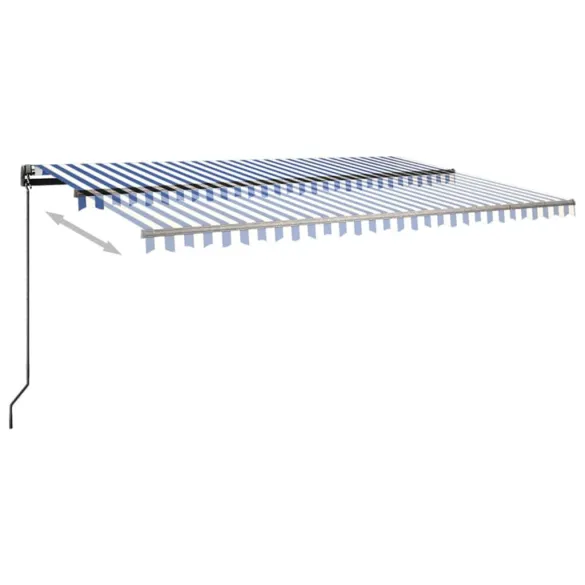 Copertină Retractabilă Automat 500x300 cm Albastru-Alb