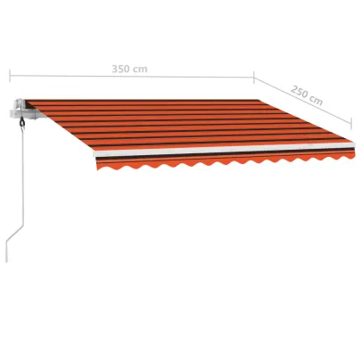 Copertină Retractabilă Manual 350x250 cm - Oranj/Maro