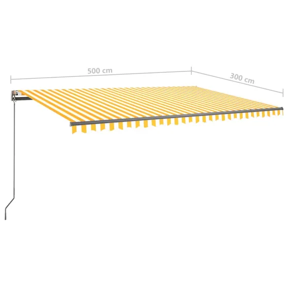 Copertină retractabilă manual cu LED 500x300cm - Livrare gratuită