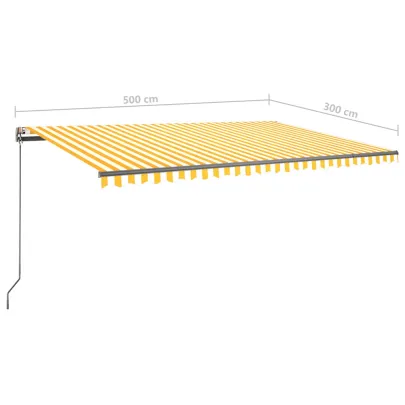 Copertină retractabilă manual cu LED 500x300cm - Livrare gratuită