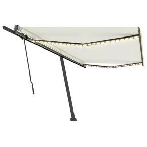 Copertină retractabilă manual cu LED - 500x300 cm - Crem 2