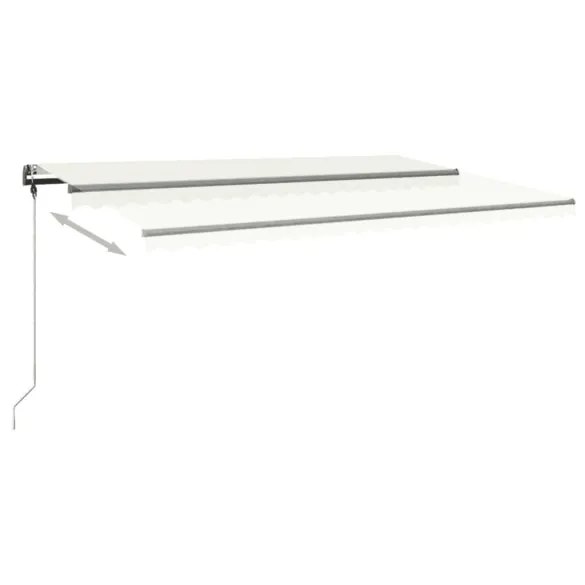 Copertină retractabilă manual cu LED - 500x300 cm - Crem