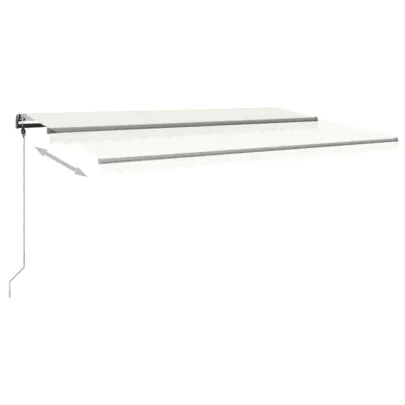 Copertină retractabilă manual cu LED - 500x300 cm - Crem