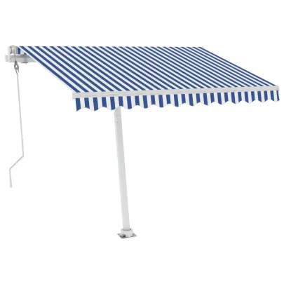 Copertină automată retractabilă 350x250 cm - Albastru & Alb