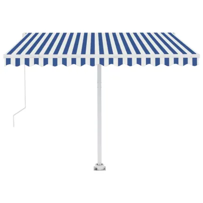 Copertină automată retractabilă 350x250 cm - Albastru & Alb