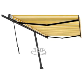 Copertină Retractabilă Manuală 5x3m - Galben/Alb