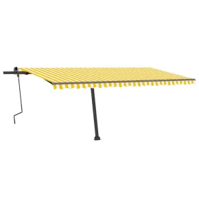Copertină Retractabilă Manuală 5x3m - Galben/Alb 2