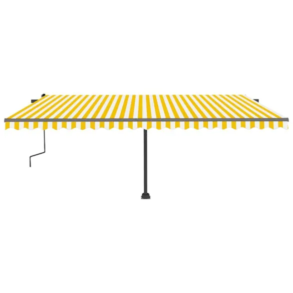 Copertină Retractabilă Manuală 5x3m - Galben/Alb