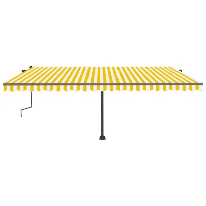 Copertină Retractabilă Manuală 5x3m - Galben/Alb