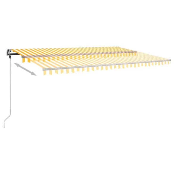 Copertină Retractabilă Manuală 5x3m - Galben/Alb