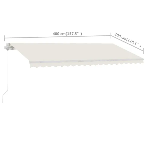 Copertină Retractabilă Manuală Crem 400x300 cm | Livrare Gratuită