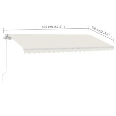 Copertină Retractabilă Manuală Crem 400x300 cm | Livrare Gratuită