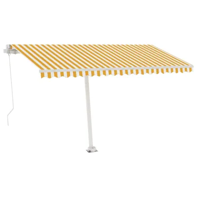 Copertină retractabilă manual 400x300cm - Galben/Alb