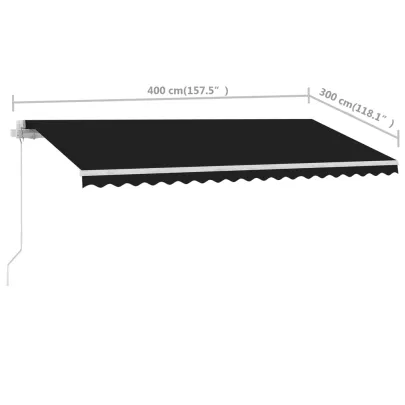 Copertină retractabilă manual 400x300 cm - Antracit