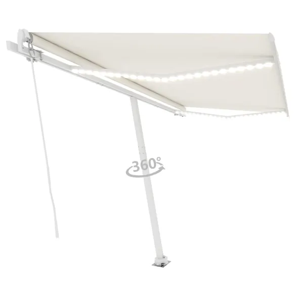 Copertină retractabilă manual cu LED 400x300 cm - Crem
