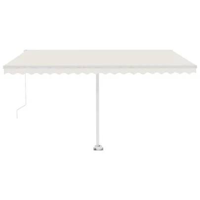 Copertină retractabilă manual cu LED 400x300 cm - Crem