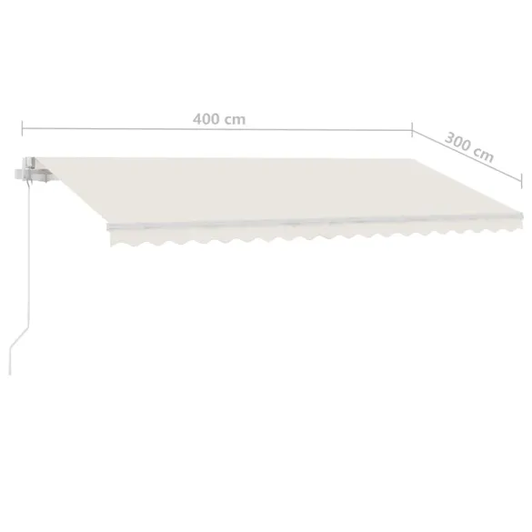 Copertină retractabilă manual cu LED 400x300 cm - Crem