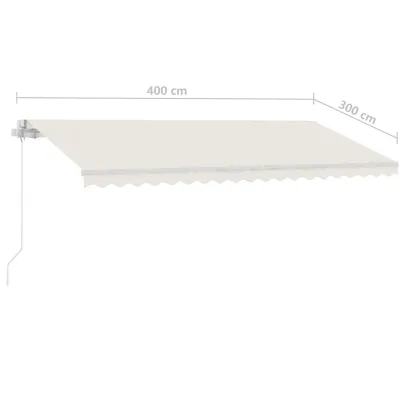 Copertină retractabilă manual cu LED 400x300 cm - Crem