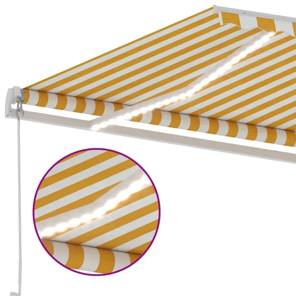Copertină retractabilă manual cu LED 400x300 cm | Livrare gratuită