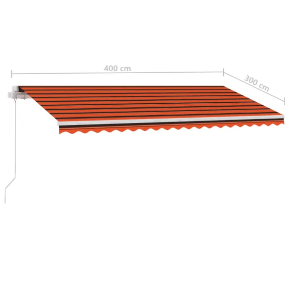 Copertină retractabilă manual cu LED 400x300cm - Livrare gratuită