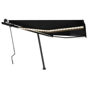 Copertină Retractabilă Manual cu LED - Antracit 450x300cm