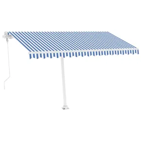 Copertină automată retractabilă 4x3m - Albastru/Alb | Livrare Gratuită 2