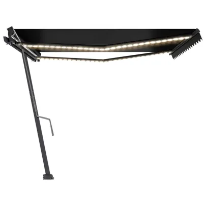 Copertină Retractabilă Manual cu LED - Antracit 450x300cm