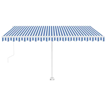 Copertină automată retractabilă 4x3m - Albastru/Alb | Livrare Gratuită