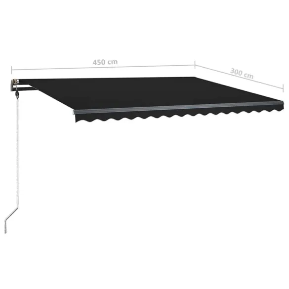 Copertină Retractabilă Manual cu LED - Antracit 450x300cm