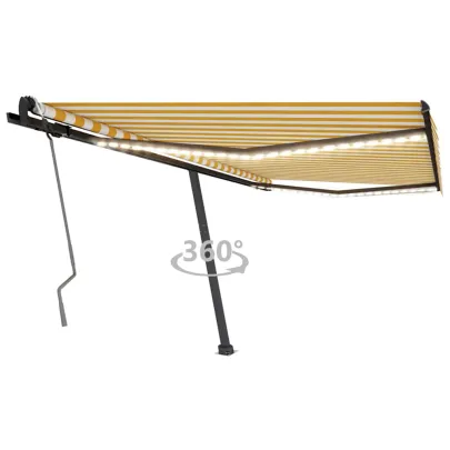 Copertină retractabilă manual cu LED - 450x300 cm