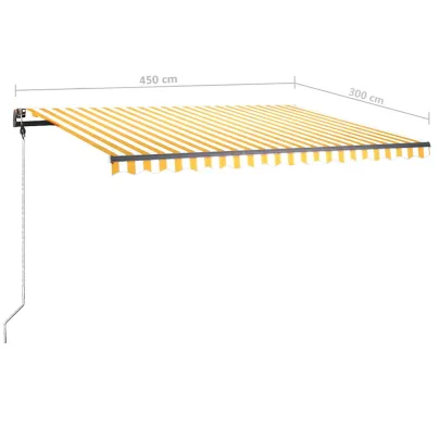 Copertină retractabilă manual cu LED - 450x300 cm