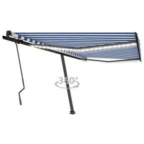 Copertină retractabilă manual cu LED - 450x300 cm