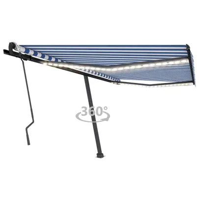 Copertină retractabilă manual cu LED - 450x300 cm
