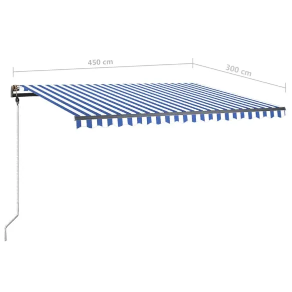 Copertină retractabilă manual cu LED - 450x300 cm