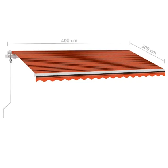Copertină automată retractabilă 4x3m - Portocaliu/Maro