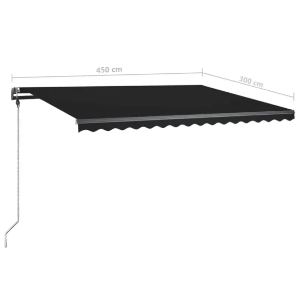 Copertină Retractabilă Manual Antracit 450x300 cm