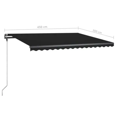 Copertină Retractabilă Manual Antracit 450x300 cm