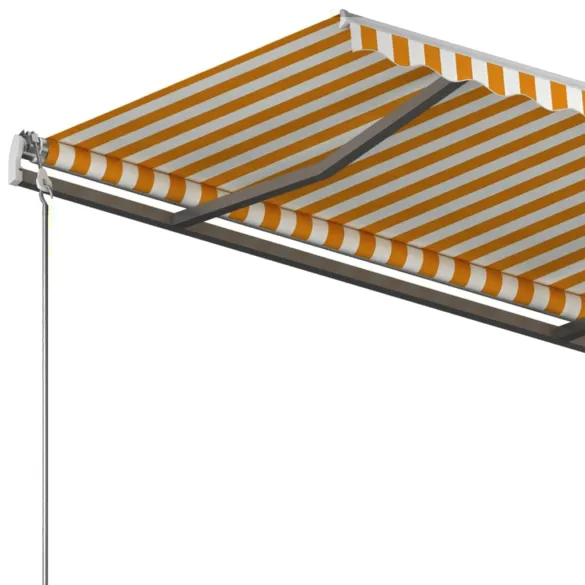 Copertină Retractabilă Manual - Galben/Alb - 450x300 cm