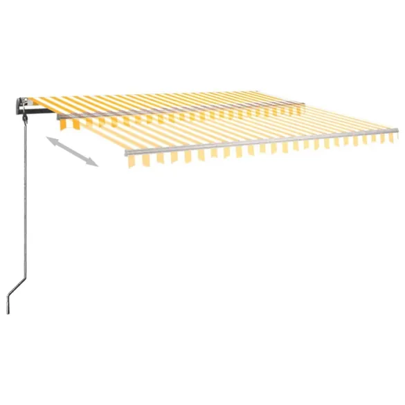 Copertină Retractabilă Manual - Galben/Alb - 450x300 cm