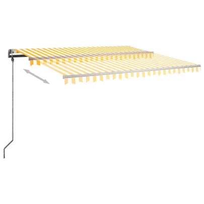 Copertină Retractabilă Manual - Galben/Alb - 450x300 cm