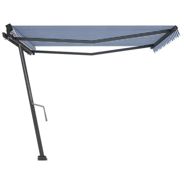 Copertină Retractabilă Manual 450x300 cm - Albastru&Alb