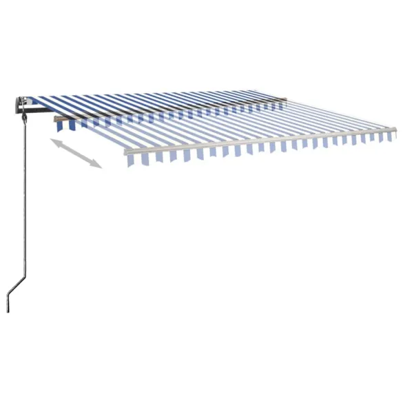 Copertină Retractabilă Manual 450x300 cm - Albastru&Alb