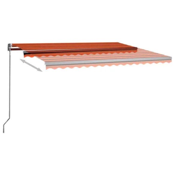 Copertină Automată Senzor Vânt & LED - Portocaliu/Maro - 400x300 cm