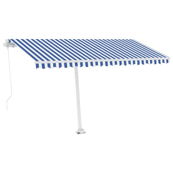 Copertină Retractabilă Manual 450x300cm - Albastru/Alb